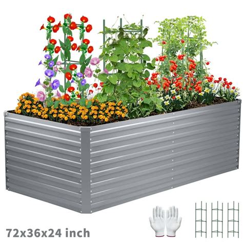 6 x 6 x 2 steel box|6x3x2 metal raised garden bed.